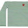 Comme des Garçons PLAY (DÁMSKÉ) COMME des GARCONS PLAY Pruhované tričko s dlouhým rukávem 'Zelená Bílá' Dámské AZ-T163-051-3