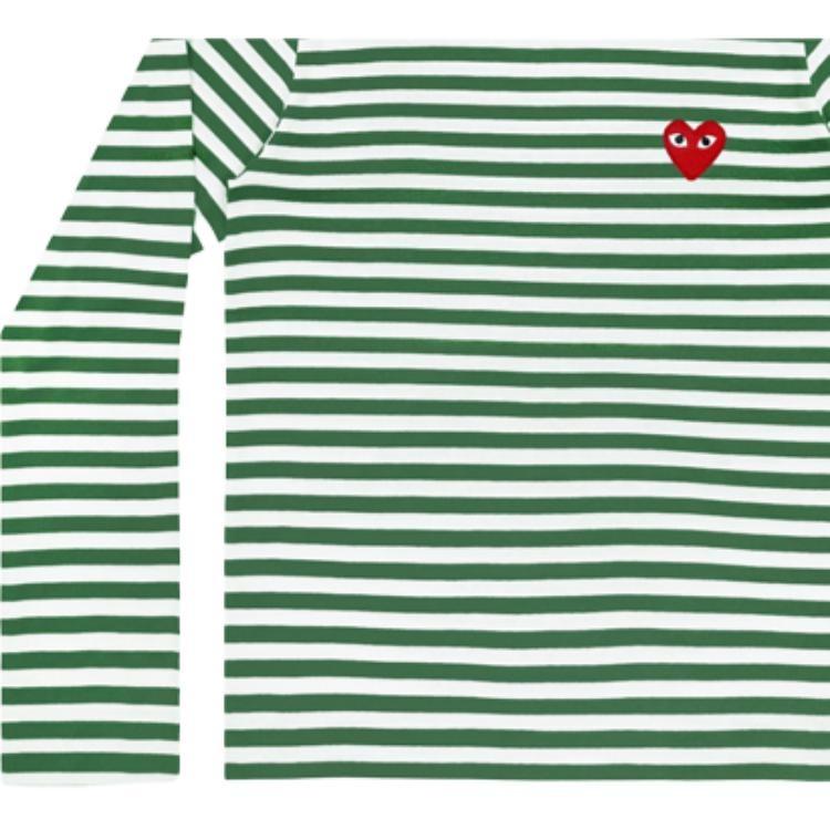 Comme des Garçons PLAY (DÁMSKÉ) COMME des GARCONS PLAY Pruhované tričko s dlouhým rukávem 'Zelená Bílá' Dámské AZ-T163-051-3