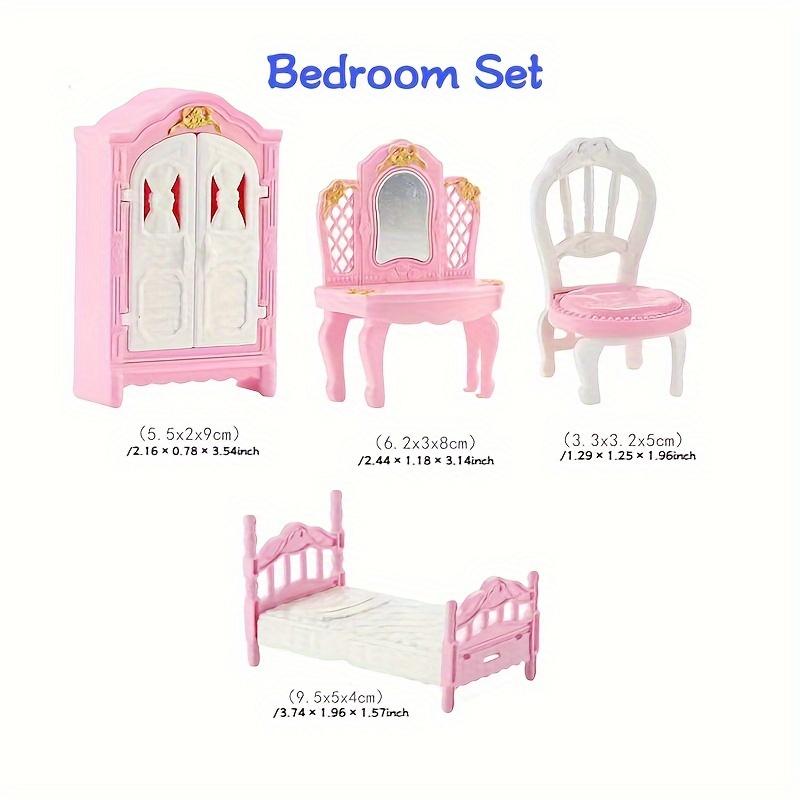 Puppenhaus Möbelset Zubehör Puppenhaus Mini Möbel Rollenspiel Schlafzimmer Wohnzimmer Badezimmer Küche Kinder Geburtstag