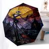Jack Skellington Themed Automatic Opening and Closing Umbrella, Brightly Colored 8-rib Portable Umbrella, Suitable for Men and Women, A Perfect Gift F