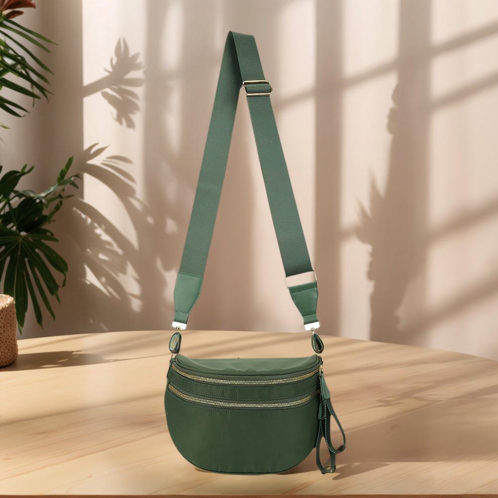 Nylon Crossbody Bag with Adjustable and Removable Strap Spacious Fanny Packs Sling Shoulder Bag Wallets Purses for Women