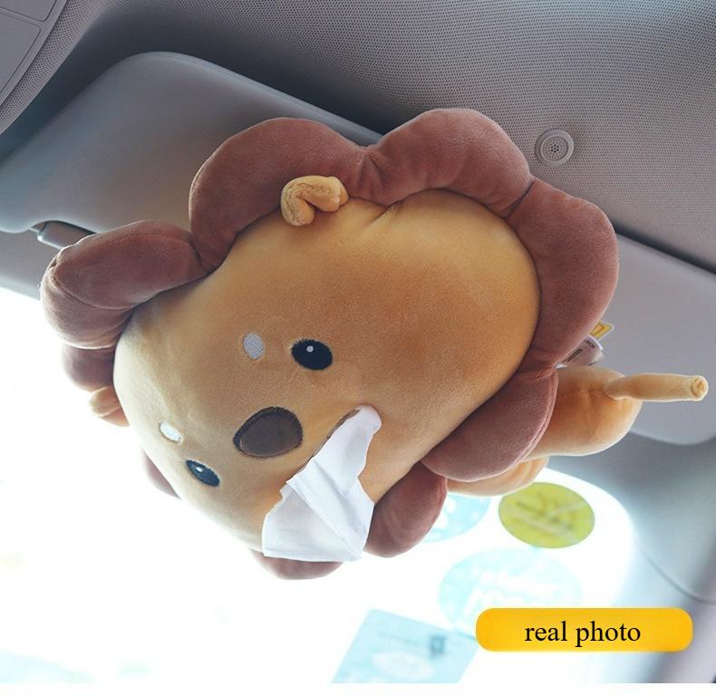 Cartoon Animals Car Paper Boxes Car Tissue Box Car Inner Armrest Box Sun Visor Pumping Box Cute Creative Tissue Boxes Accessory