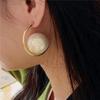 Fashion Design Large Round Imitation Pearl Earrings For Women Hoop Earring Elegant Daily Jewelry Pendant Gift