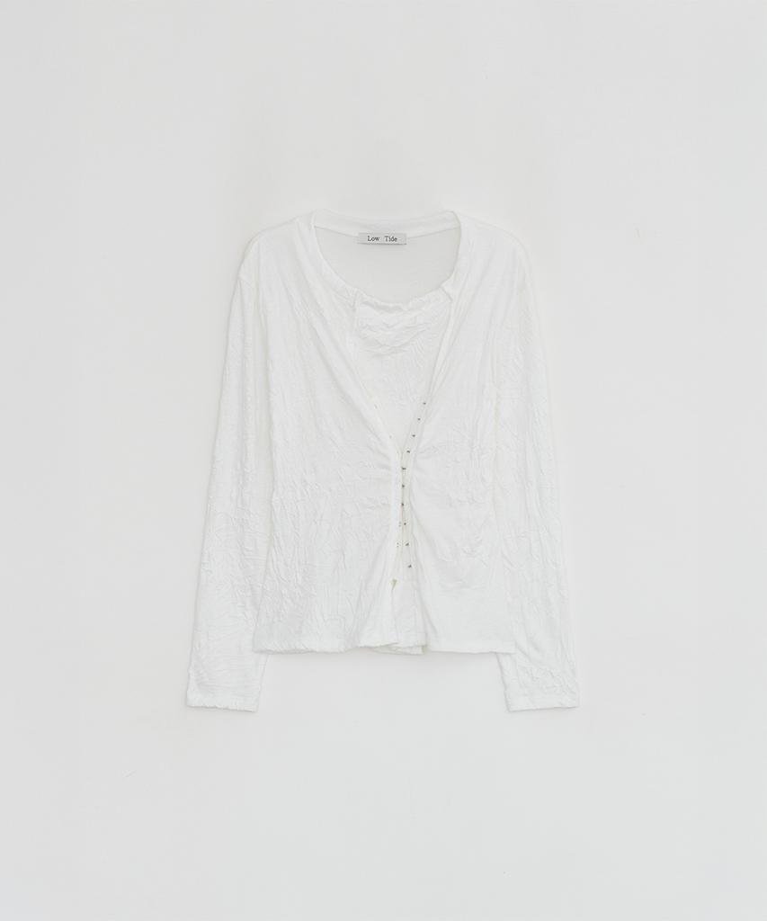 Loutaideu Crease Snap Top [White]