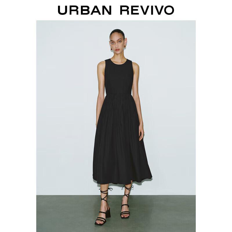 

Летнее платье UR 2025 с французским вырезом на спине, завязками сзади, без рукавов, А-силуэта M