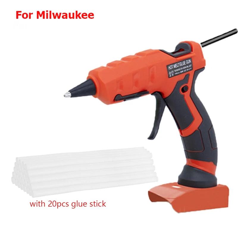 50W Cordless Glue Gun For Makita DEWALT Milwaukee 18V Battery With 20pc 7mm Glue Sticks Electric Repair Tool