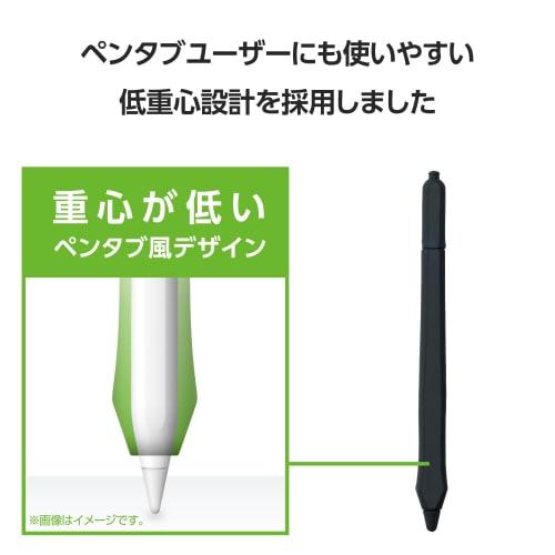 ELECOM Apple Pencil Only (2nd Generation Compatible) Pen Tab Style Grip Thick Pen Shaft Type Can Be Attached To and Charged iPad with the Grip Attache