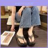 Summer Casual Chic Fashionable Women's Flip Flops With Thick Non-slip Sole Available In Khaki White And Black