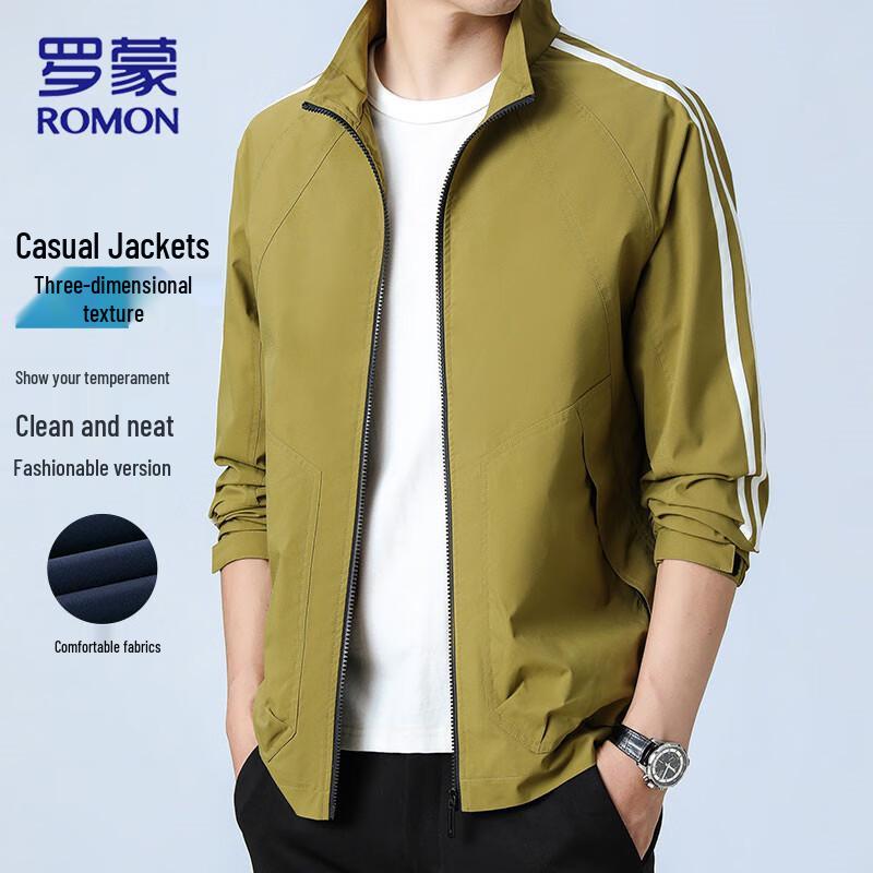 

ROMON Men s Business Casual Stand Collar Jacket 4XL