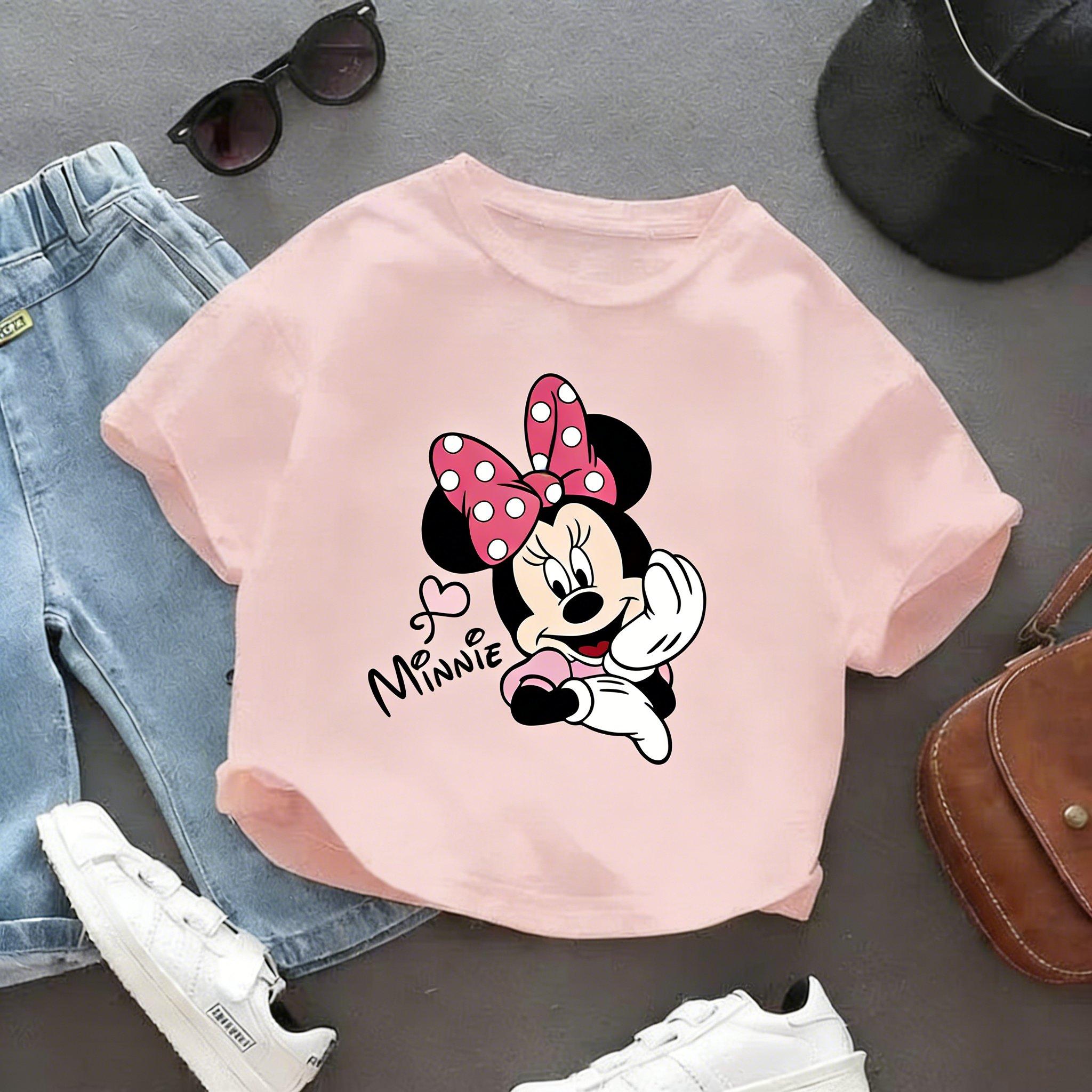 

Children s T-shirt Disney Minnie Unisex Short Sleeve T-shirt Street Style 2026 Summer New Arrival 100