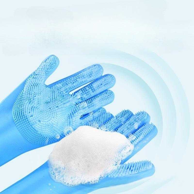Pet Grooming Cleaning Gloves Dog Cat Bathing Shampoo Glove Pet Extended Anti Bite Soft Silicone Glove Hair Removal Glove