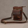Retro Men's HiP Bum Waist Bags Clip Buckle Belt Waist Packs Zip Small Mini Fanny Pack Genuine Leather Cowhide Man Belt Pouch