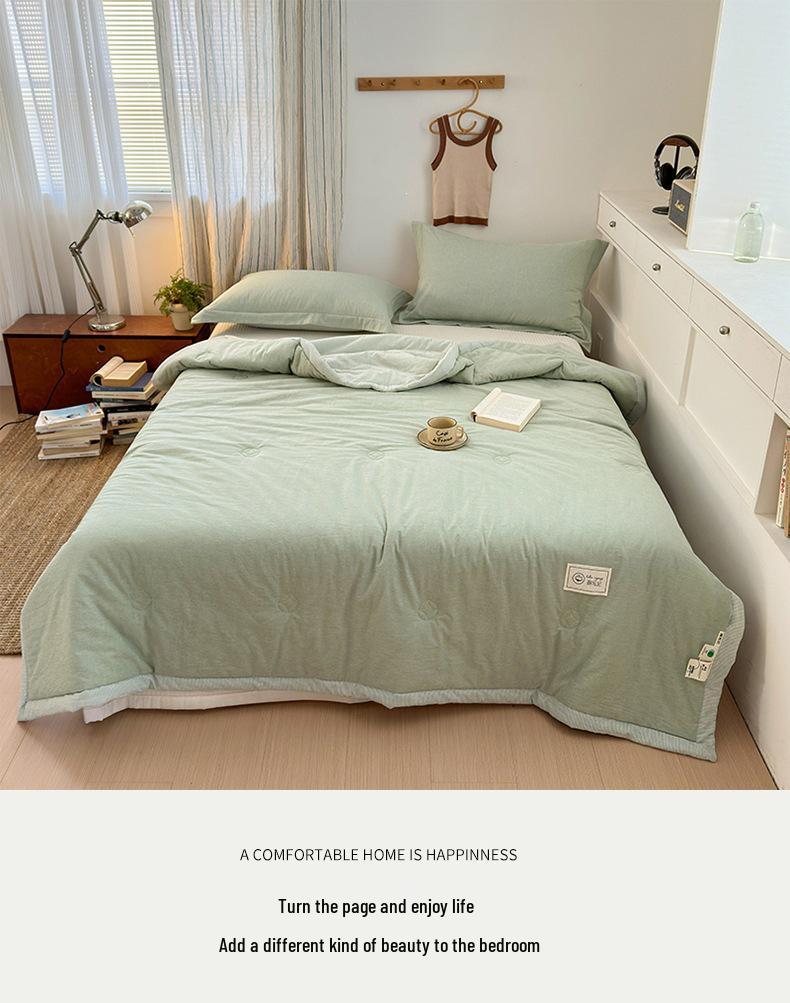 A-Class 100% Pure Cotton Summer Cooling Quilt - Thin, Machine Washable, Xinjiang Cotton Air Conditioning Blanket