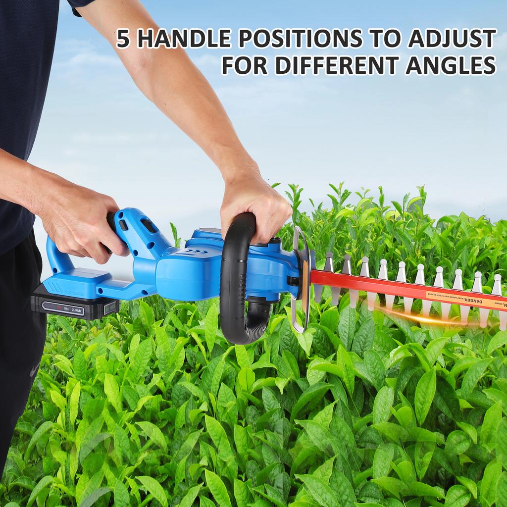 Akku-Heckenschere, 20 V elektrischer Buschschneider mit 22"" Doppelklingen, 3/4"" Schnitt