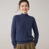 Women's 100% Pure Cashmere Soft Knit Sweater, Half-High Neck, Loose, Skin-Friendly, Slimming Base Layer