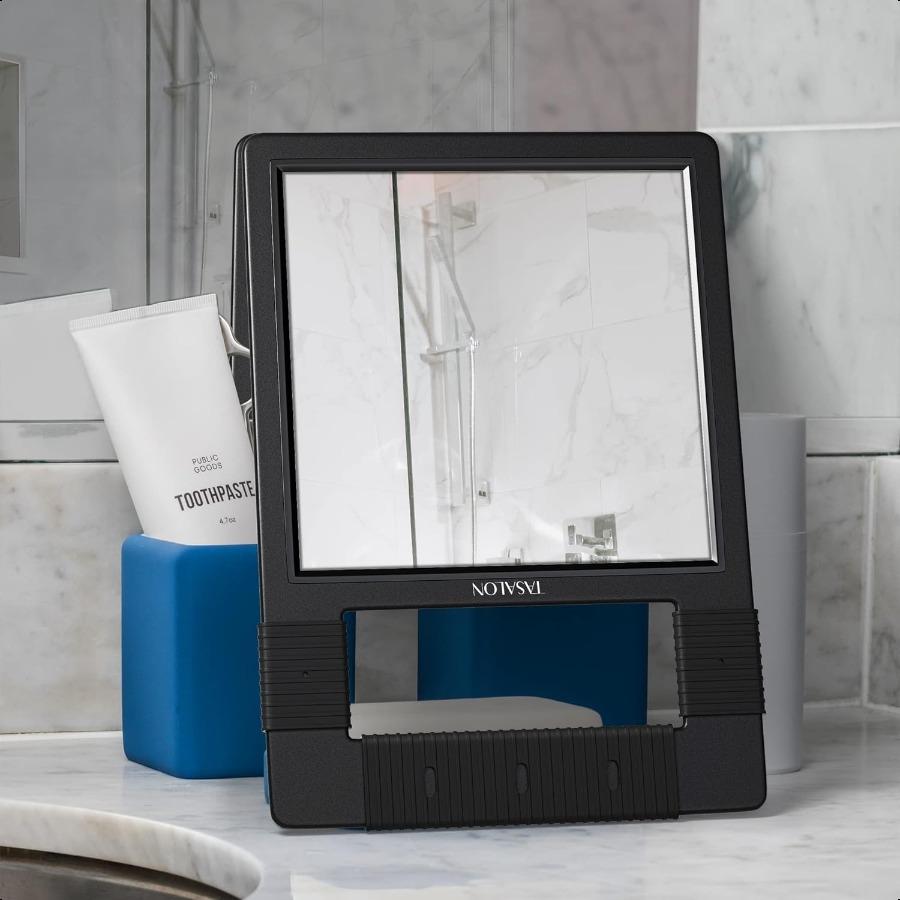 

Ручные зеркала с ручкой Небьющееся ручное зеркало с силиконовой ручкой для парикмахерской, салона, макияжа или душа Черное United States