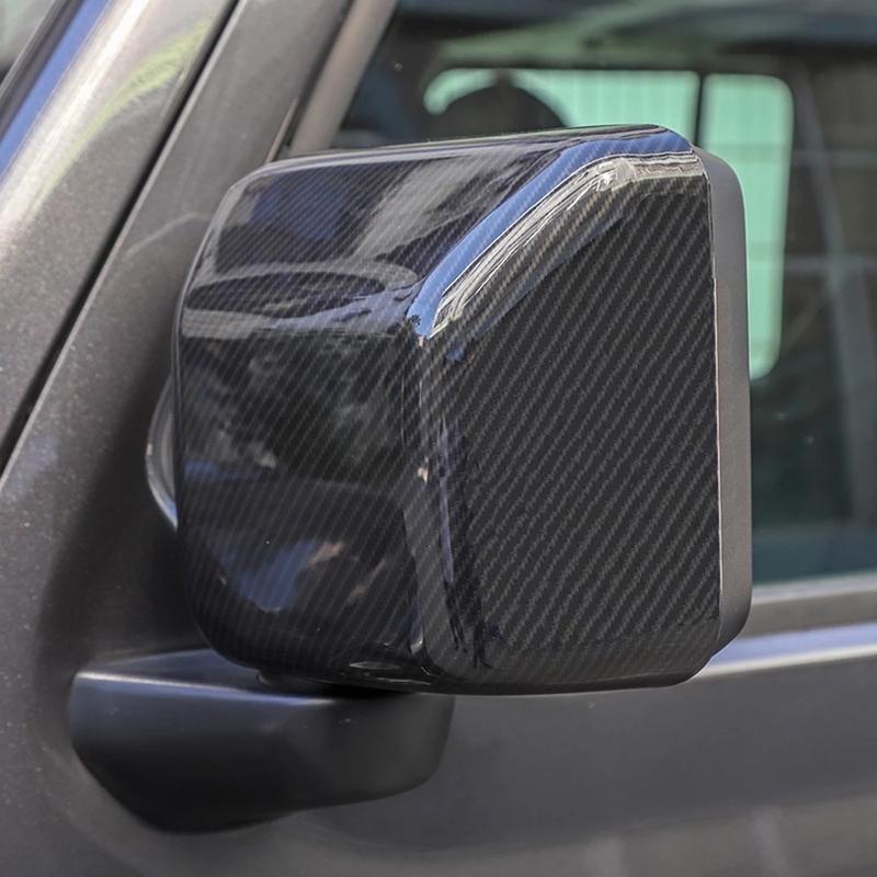 For Jeep Wrangler JL Gladiator JT 2018     Car Rearview Mirror Cover ABS Carbon Fiber Protect Stickers Auto Part