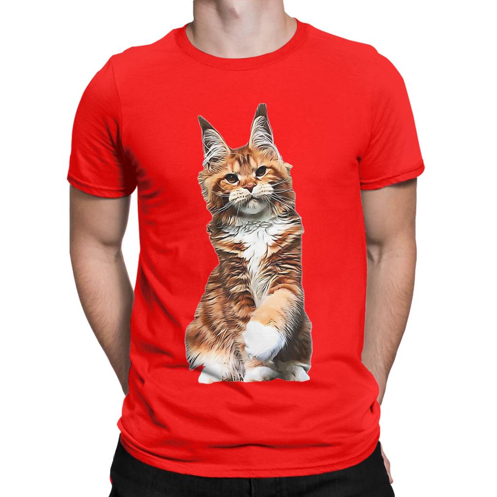 Maine Coon Orange Novelty 100 Cotton TShirt Maine Coon Tops Tees For Unisex