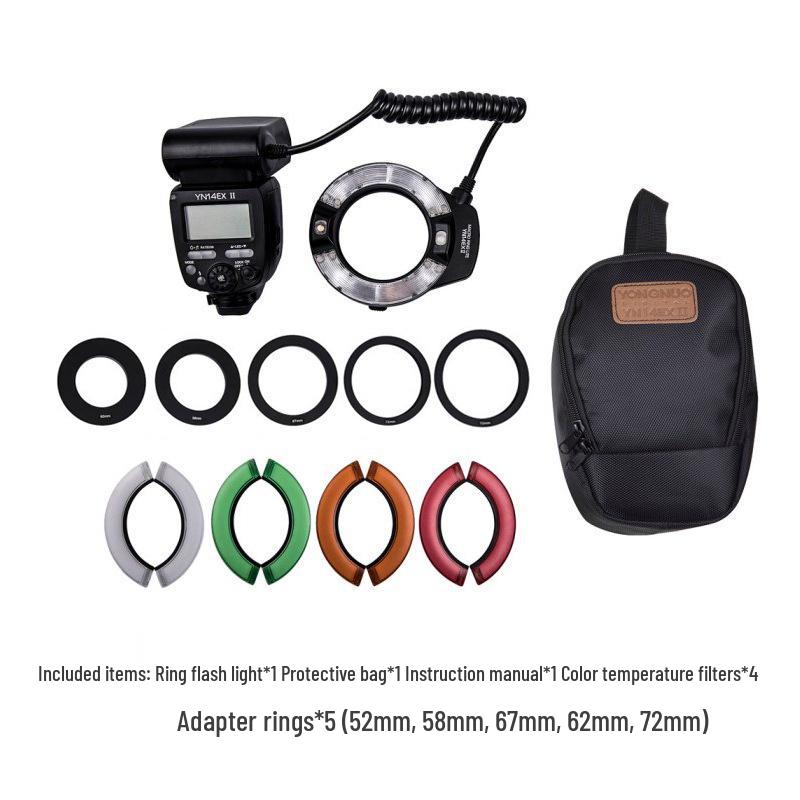 

Yongnuo YN14EX II Ring Macro TTL Flash for Canon DSLR and Sony Mirrorless Cameras Canon Version - Standard (No Battery)