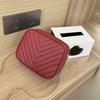 Rhombus Embroidery Thread Bag Women's New Retro Women's Bag Chain Messenger Bag Fashionable and Simple Small Square Bag