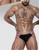 Rainbow Men's Double Thong: Seductive Erotic Pouch & Buttocks Revealing T-Pants OR505