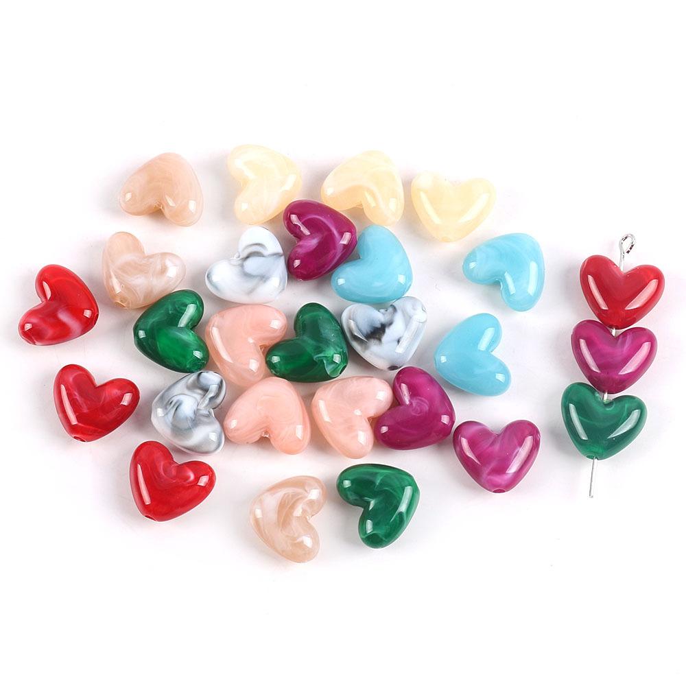Acrylic Smudge Love Beaded Imitation Jade Straight Hole Bulk Diy Necklace Bracelet Hairpin Jewelry Accessories Material
