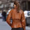 New Spring and Autumn Small Genuine Leather Jacket for Women Motorcycle Sheep Fashion Belt Jacket Leather Jacket Single