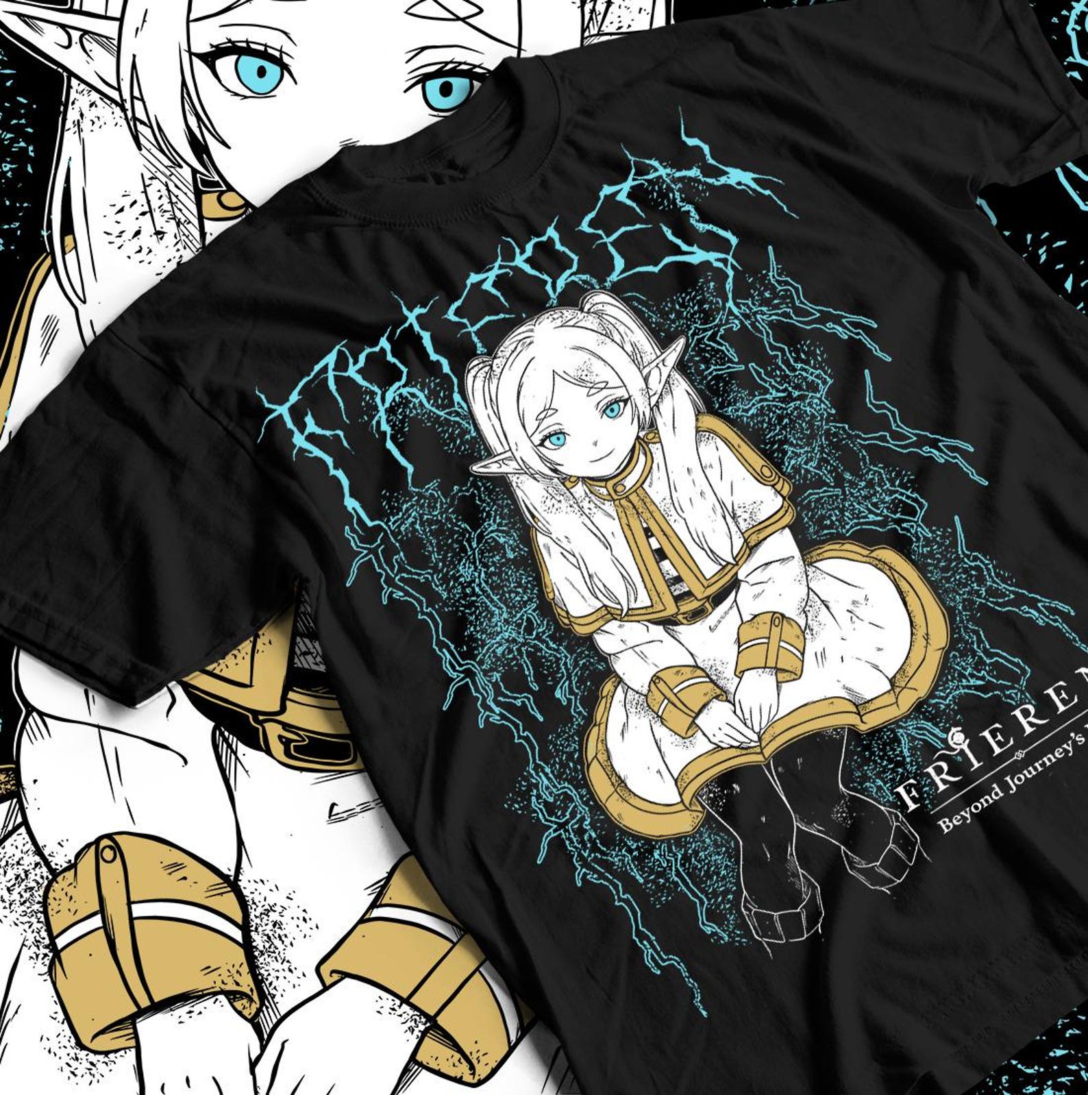 Frieren chibi Beyond Journey s End Fern Stark Sleeve Unisex Shirt Frieren chibi Beyond Journey s End Fern Stark Sleeve Unisex Shirt L