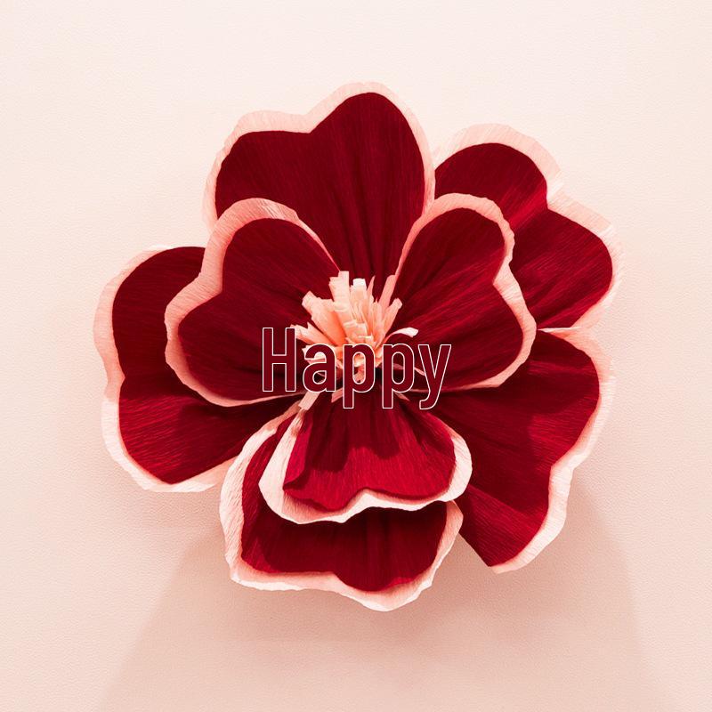 Wedding Room Crepe Paper Flower Decoration - Artificial Floral Arrangement for Bedroom Wall & Bedside, Engagement & Wedding Supplies