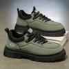 Outdoor Leather Men's Casual Shoes Non Slip Hiking Shoes Breathable Lightweight Fashion Work Boots Comfortable Walking Sneakers