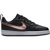 Nike Court Borough Skórzane Niskie Recraft SE Wygodne Miękkie Antypoślizgowe Wytrzymałe Niskie Trampki Dziecięce Czarne I Złote Trampki Dziecięce HF7307-001