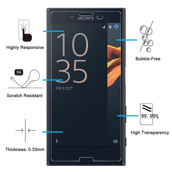 Sony Xperia X COMPACT Tempered Glass - [Pack 2] Ultra Resistant Screen Protector Glass Film [Phonillico®]