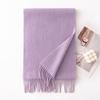 Autumn and Winter New Solid Color Scarf for Women Versatile Neck Scarf Thickened Warm Shawl Simple Tassel