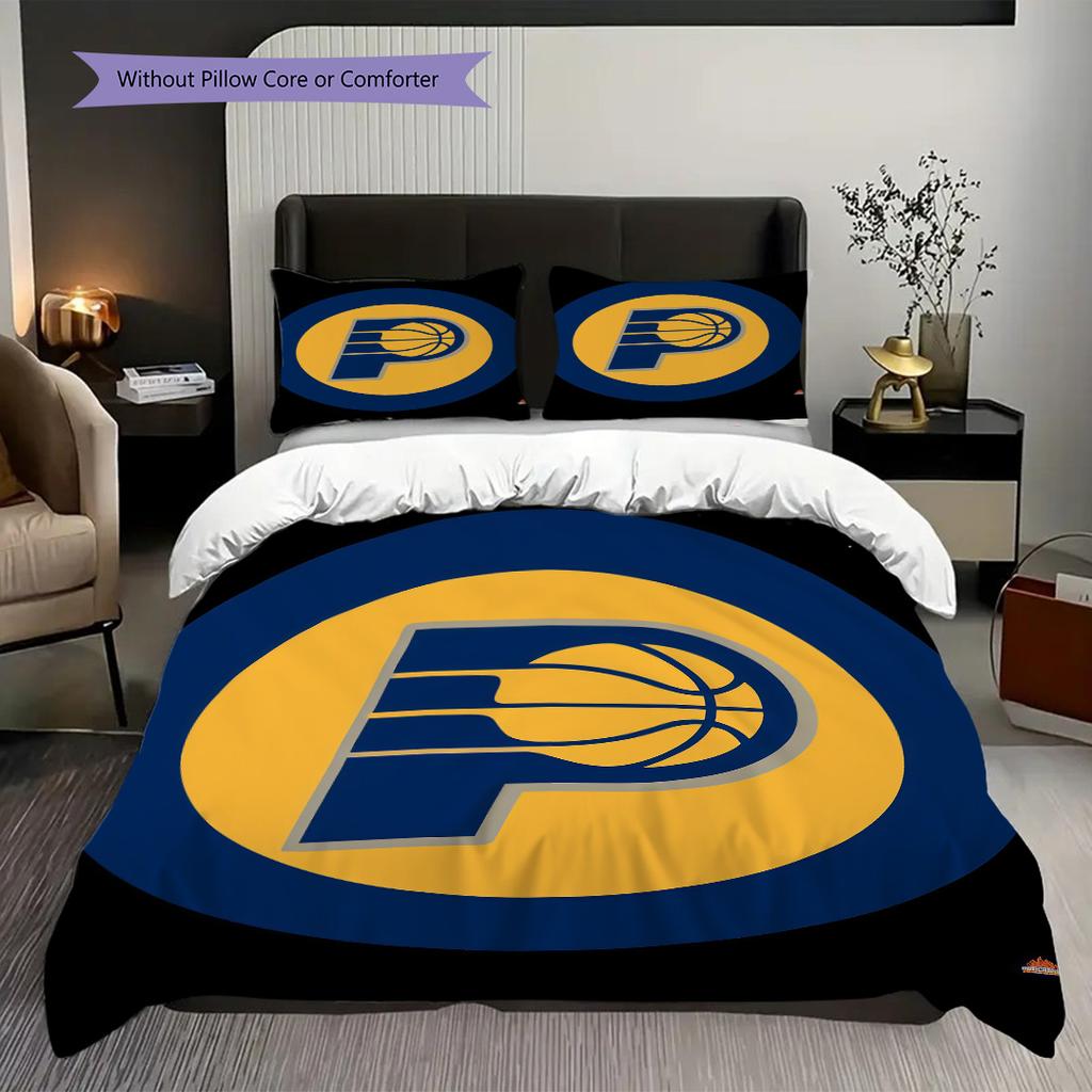 Indiana Pacers Basketball Spirit Three-piece set(1 * duvet cover + 2 * pillowcase, without core) Bedding set Christmas birthday gift