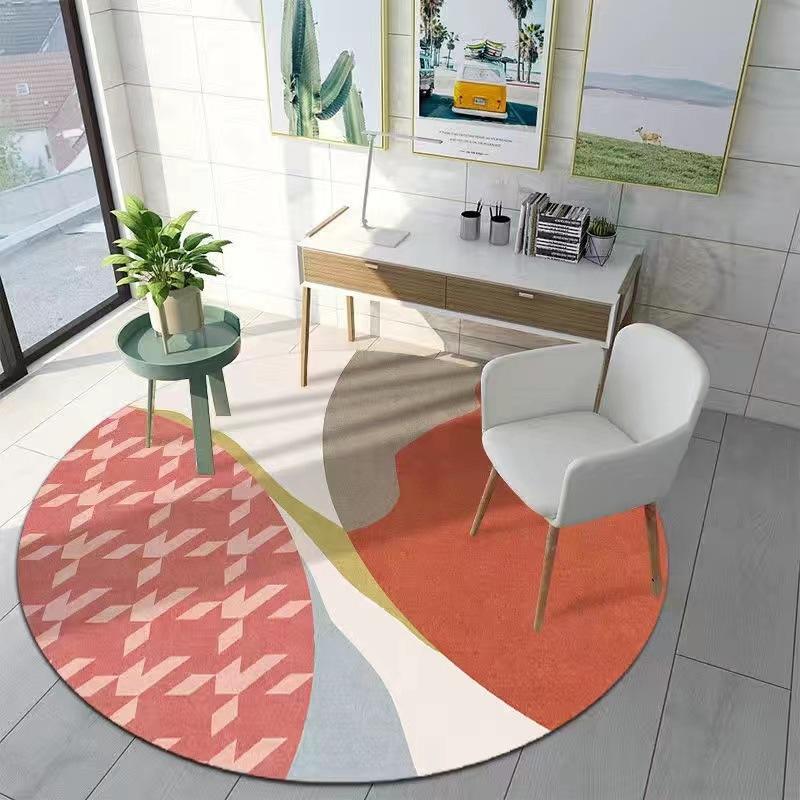 Colored geometric patterns printed patterns circular floor mats simple home decoration door mats floor mats