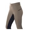 Damenhose mit hohem Bund, farblich abgestimmtem elastischem Bund, Patchwork-Design, schmaler Passform