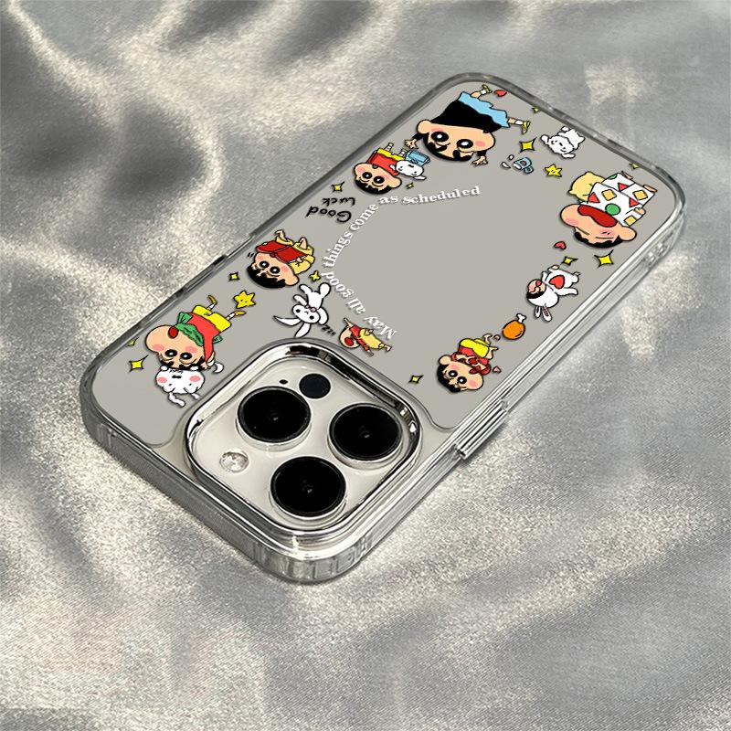 Crayon small new for apple 17promax phone case mirror 16pro fun 14/13/12 cartoon 15