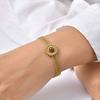 Natural Tiger'S Eye Stone Jewelry Premium Wind Mesh Strap Chain Stainless Steel Plated 18K Gold Bracelet Women