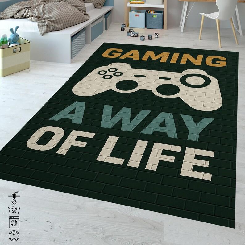 

Gaming Carpet Mat Rug Home Decoration Retro Controller Pattern Area Rug Kids Living Room Bedroom Floor Decor Pad Bedroom Carpet 40X60cm