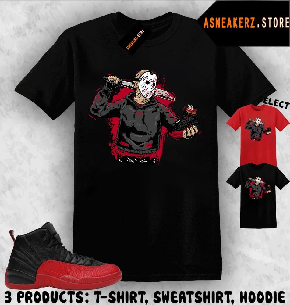 Tee Shirt Matching AJ 12 Flu Game To Match Sneaker Sneakerhead Jason T-Shirt Unisex T-Shirt M