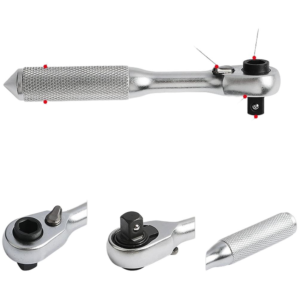 Mini Ratchet Screwdriver Set 1/4 Inch 72 Teeth Quick Release Bit Holder Elbow Bidirectional Ratchet Hand Repair Tools