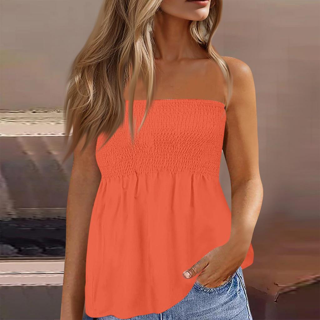 Tube Tops For Women,Cute Sexy Off Shoulder Print Sleeveless T-Shirt