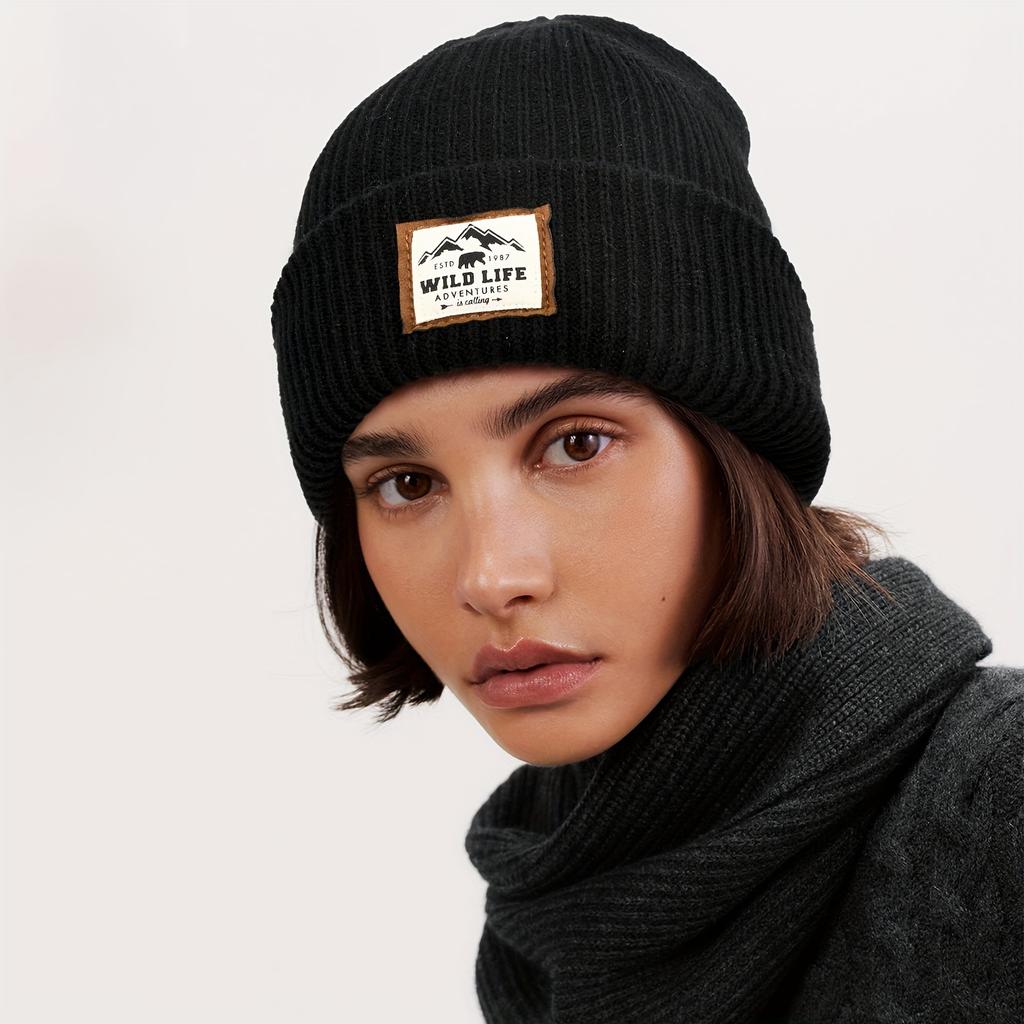 1/2pcs Winter Autumn Knitted Beanie Hat Soft Elastic Warm Cycling Skull Cap Windproof Men Women Hiking Camping Headcover