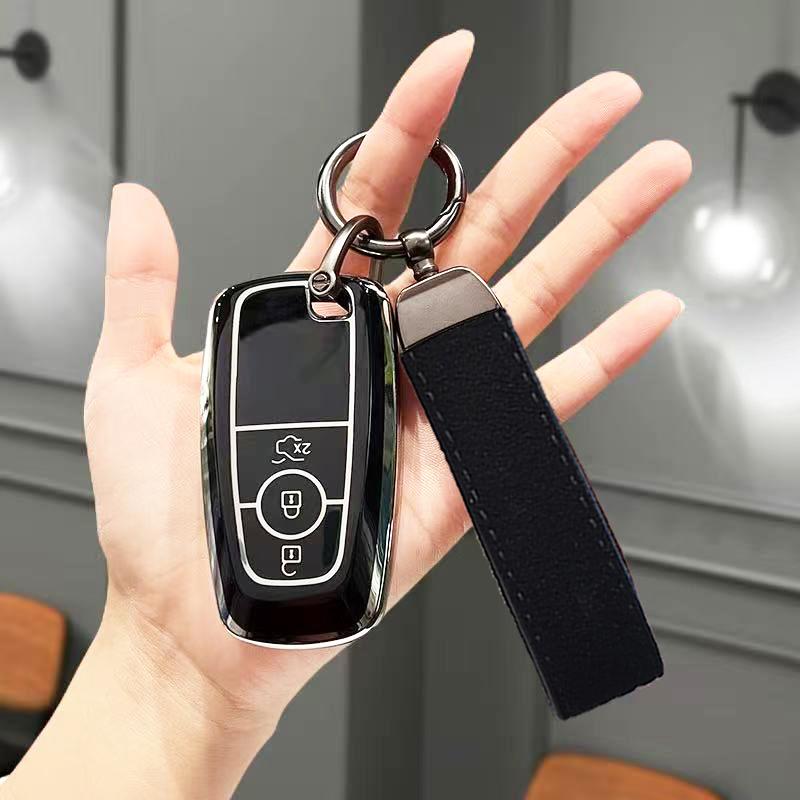 For Ford Edge Explorer Mustang Fusion Raptor F250 F350 F450 F550 Car Key Shell Fob Cover Smart Remote Accessories Keychain