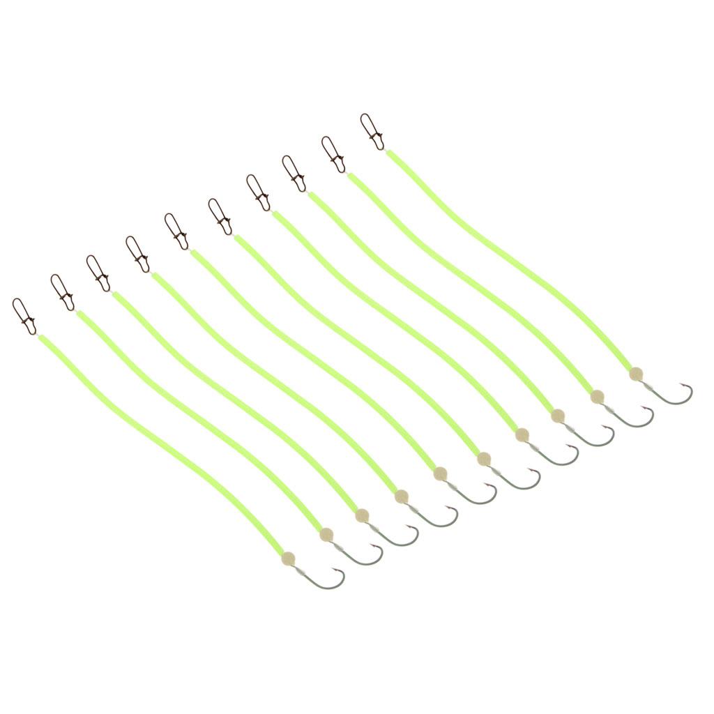 10 Pcs Anti Bright Hair Rigs Carp Fishing Barbed Hook 4 Size