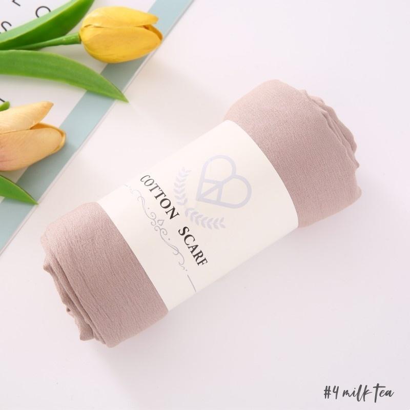Fancy Fine Pleated Rayon Cotton Scarves Micro Crinkle Soft Cotton Long Shawl Factory Hemming Cheap Price Hijab