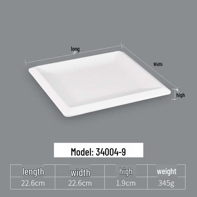 Yi Pan White Melamine 3-Compartment Deep Square Dumpling Plates (5-Pack)