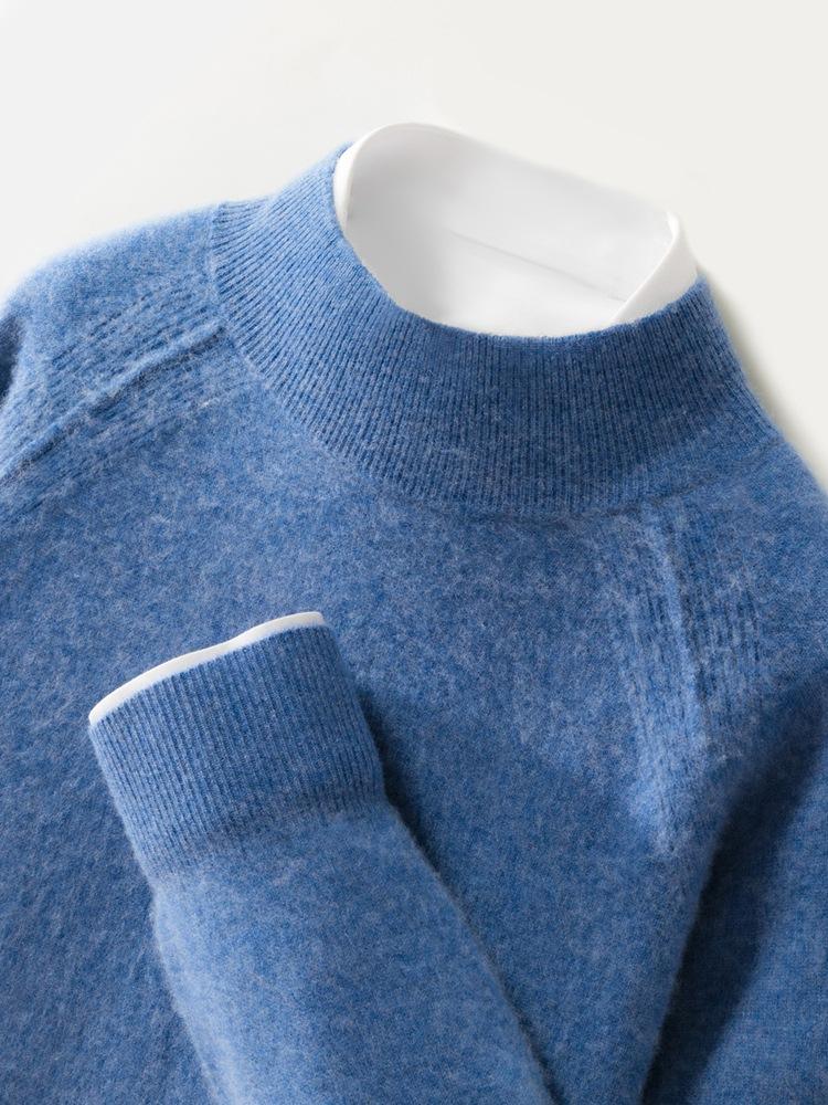 Autumn/Winter Cashmere Sweaters, Men'S Half-Turtleneck Cashmere Knitted Men'S Sweater, Base Layer For Loose And Warm Fit