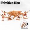 Oenux Prehistoric People Life Scene Human Evolution Wild Sabre-toothed Tiger Mammoth Animals Model Action Figures Collection Toy
