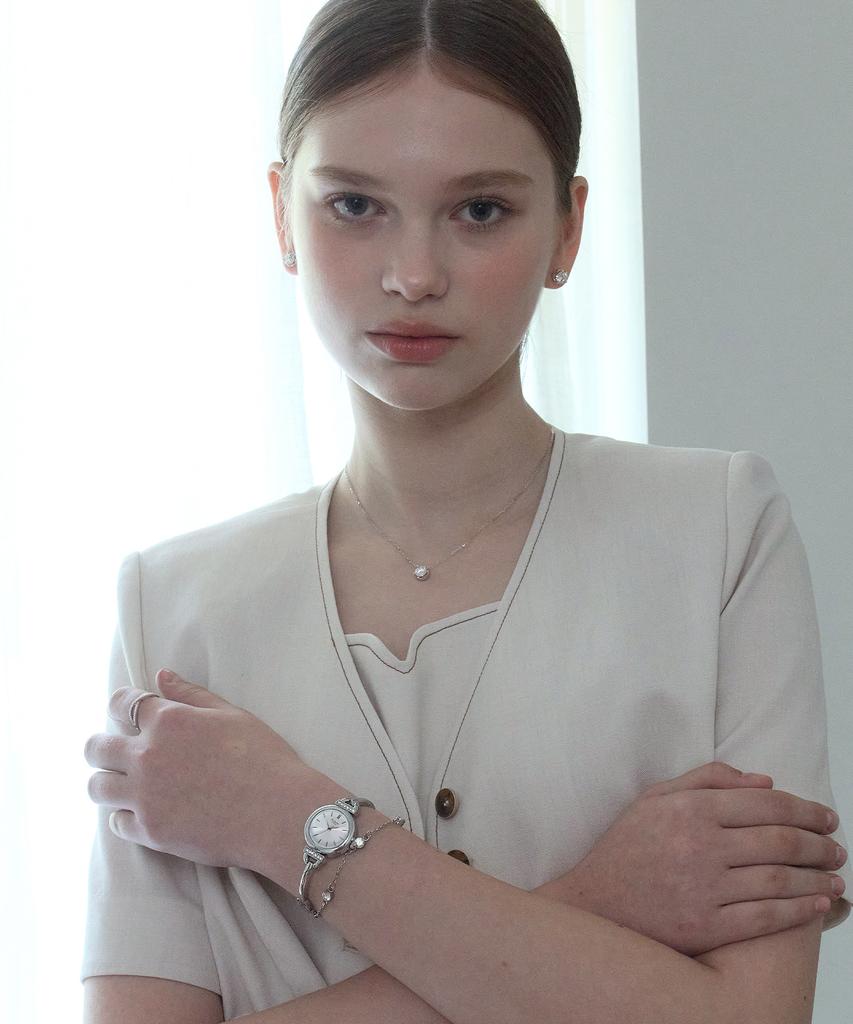 Seinteuseukoteuleondeon Orwell Layered Bangle Watch - Silver / St5071Sss
